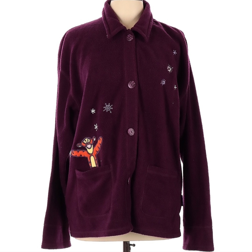 Vintage Disney winnie the pooh Tigger embroidered button up collared coat